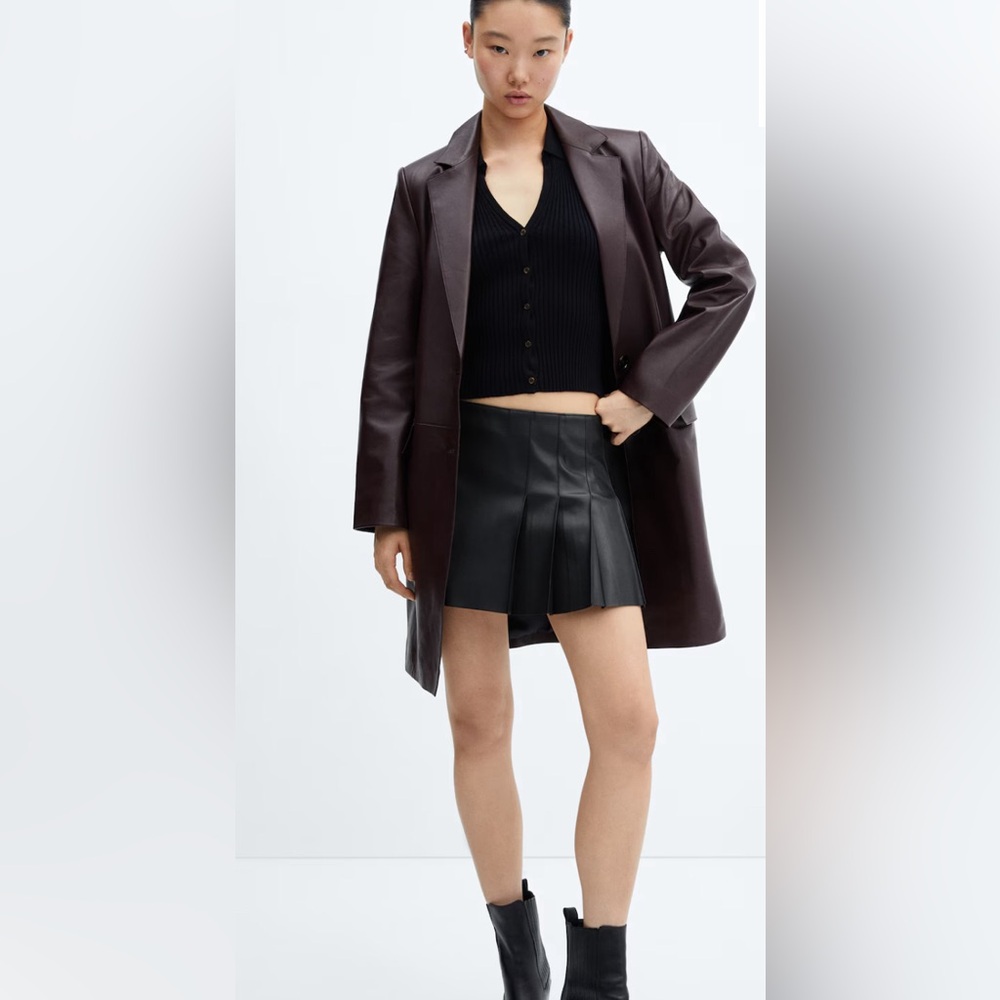 Mango Black Pleated Mini Skirt